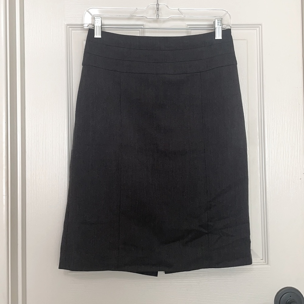 Charcoal gray high waisted pencil skirt
